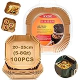 KKNE 100 Piezas Papel Freidora Aire, papel horno freidora aire, Buena Compatibilidad,uso para5-8 L Air Fryer、Microondas Sartén、Air Fryer Cuadrado、Hornear Asar