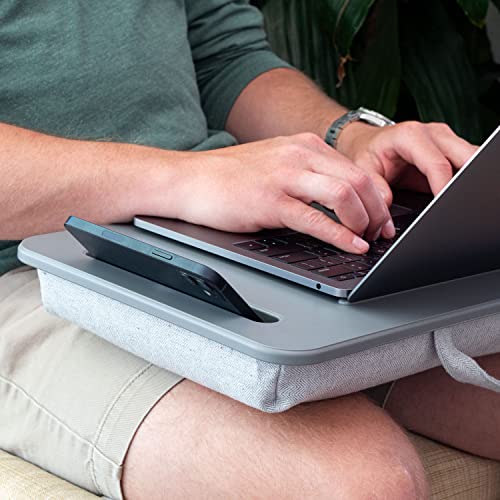 LAPGEAR Sidekick Lap Desk with Device Ledge and Phone Holder Gray