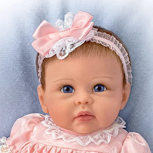 The Ashton-Drake Galleries Olivia All Dolled Up Truetouch® Authentic Silicone Lifelike Realistic Baby Girl Doll With Soft Hand Rooted Hair Weighted Poseable By Doll Artist Linda Murray 19"-Inches #TOP1