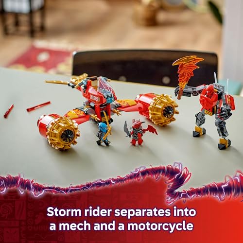 LEGO NINJAGO Kai's Mech Storm Rider Action Figure - Pretend Play Building Toy for Boys and Girls, Ages 7+ - Ninja Toy for Kids with 3 Minifigures - Gift Idea for Birthdays - 71830 - image 3