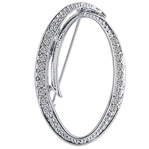 Image of Initial Letters Brooch Pins For Women, Letter Pins For Stockings, Silver Plated Metal Rhinestone Clear AAA+ Crystal Lapel Pin Brooches（1Pcs）