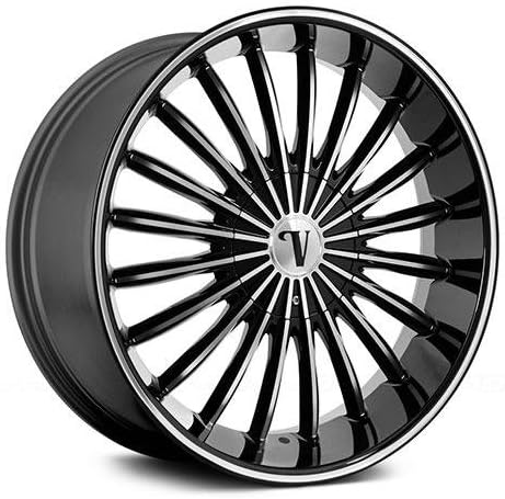 26" Inch Velocity VW11 Black Machine Wheels & Tire Package | Set of 4 | 295/30R26 Tires | Wheel Club LA T-Shirt | Fits Chevy Ford GMC Cadillac Dodge Toyota Lincoln Trucks