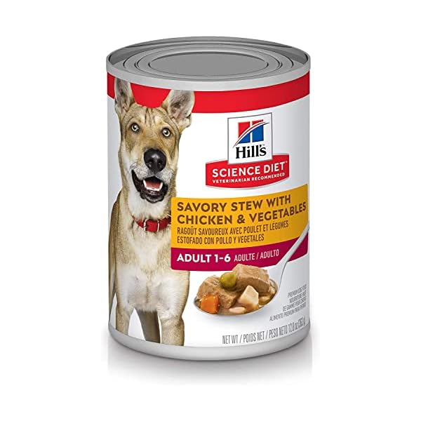 Hills-Science-Diet-Wet-Dog-Food-Adult-1-6-Savory-Stew-with-Chicken-Vegetables-128-oz-Cans-Pack-of-12