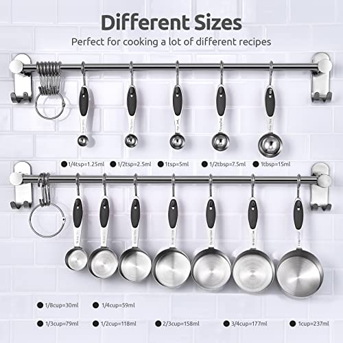 U-Taste juego de 12 vasos y cucharas medidoras de acero inoxidable miniatura 2