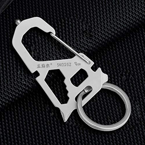 Chaveiro, Romacci Porta-chaves Mosquetão Multifuncional de Aço Inoxidável Equipamento de Sobrevivênc