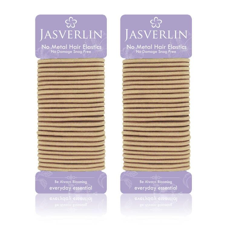 Sin lazos de metal rubio soportes de cola de caballo para cabello fino bandas trenzadas sin tirones para cabello grueso mujeres y niñas 18 pulgadas