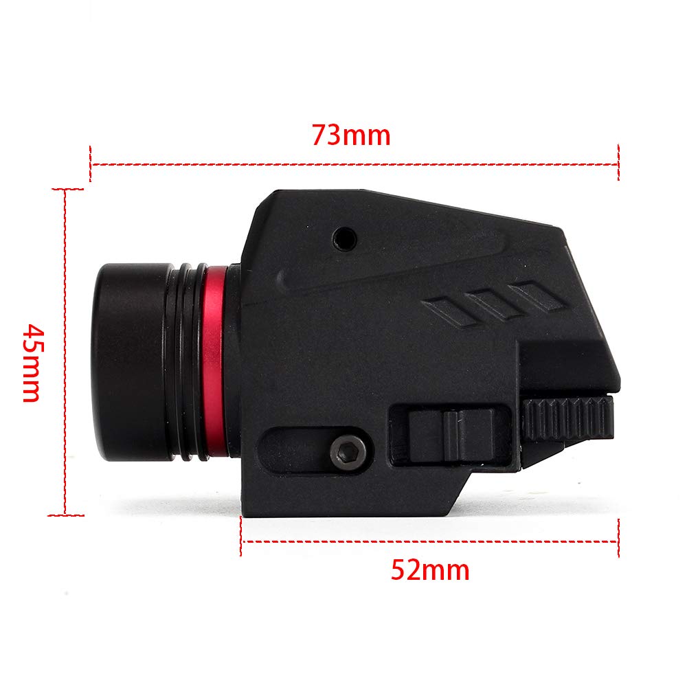 Tactique LED Lampe de Poche Rouge Laser Vue pour 20mm Rail Mini Glock Pistolet Pistolet Lumière lanterna Airsoft Lumière