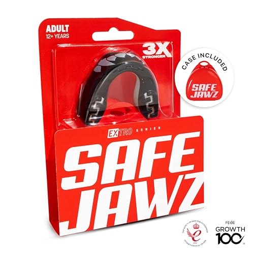 SAFEJAWZ Mouth Guard, Dual Layer Gum Shield for Adults with Case, Easy Fit Remouldable Gumshield for Rugby, Boxing, MMA, Hockey & All Contact Sports (Adult 12+ Years, Black Fangz) - Image 5