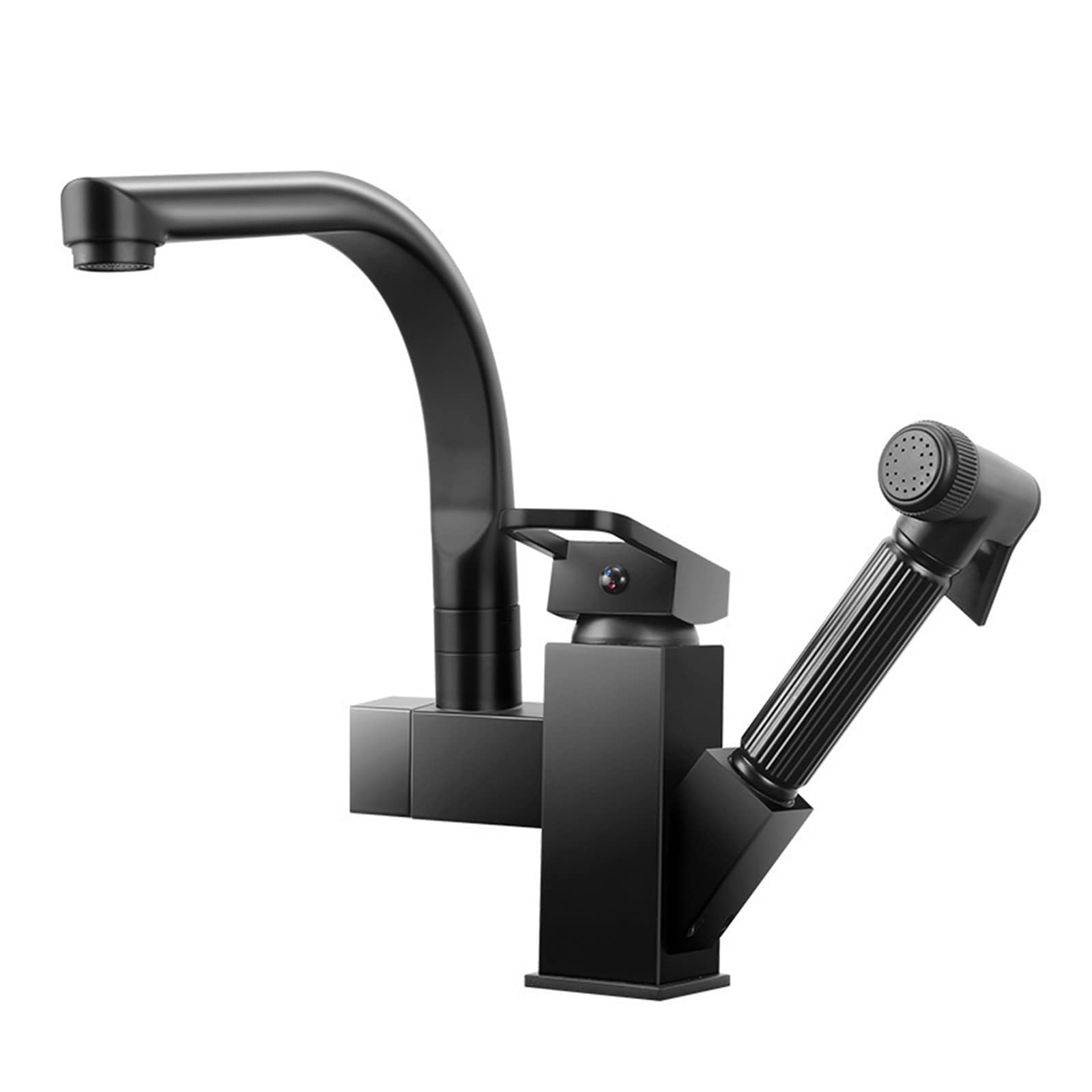 Mitigeur de cuisine en acier inoxydable extractible Nero avec pont rotatif et flexible premium