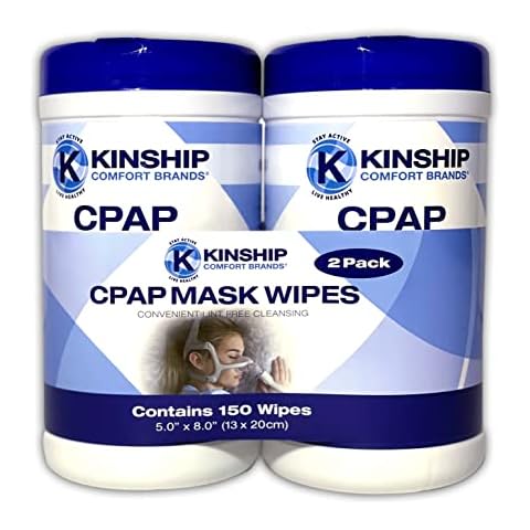 CPAP Mask Cleaning Wipes (150 Count, 2-75 count canisters) Unscented & Lint-free Cleaning for CPAP & BIPAP Machines Cover