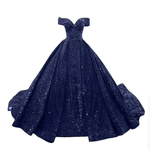 Lily Wedding Women's Sequin Off Shoulder Evening Dress Long 2020 Prom Ball Gown Size 10 Royal Blue