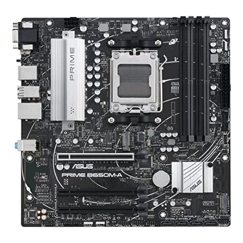 ASUS PRIME B650M-A-CSM, Scheda madre AMD Micro-ATX, Ryzen 9000/8000/7000, DDR5, Supporto PCIe 5.0 M.2, Lan2.5Gb, DP, VGA, HDMI, SATA 6 Gbps, USB 3.2 Gen 2 e Type-C, BIOS FlashBack, Aura Sync, Nera - Immagine 1