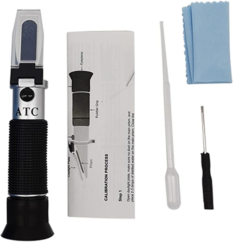 Brix Refractometer, Milk Concentration Meter，0-20% Milk Refractometer Tools Measuring Instruments with Automatic Temperature Compensation for Wine Making, Beer Brewing,Fruit, Sugar Content