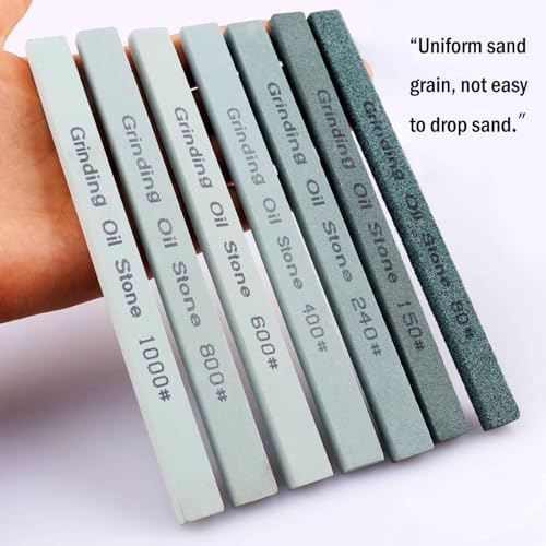 Cbright B0796RZL4N 7Pcs Sharpening Stone Set,7 Grit Green Silicon Carbide Whetstone Stick Honing Stone thumb #3