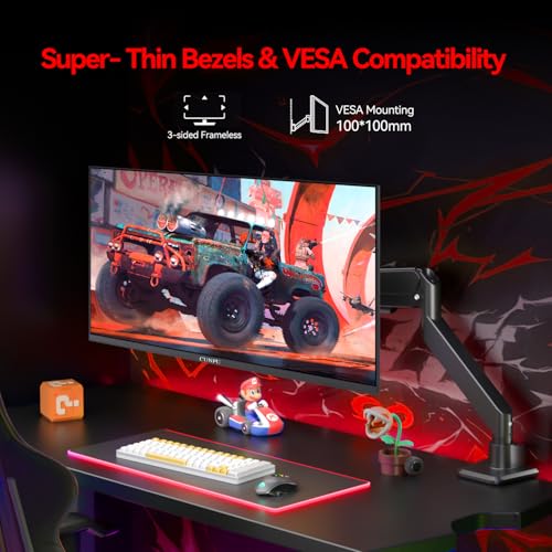 Image of CUNPU 24 Inch Gaming Monitor, FHD 1080P 165Hz Monitor, IPS Display, Free-sync Compatible, 99% SRGB Color Gamut VESA 100 * 100mm Eye Care, Ultra-Slim Frame, Black