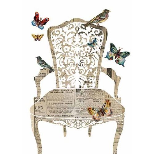 DCWV Wall Art Vintage Chair with Glitter, PeelStick, Multi Amazon.in