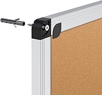 Vista 4 de VIZ-PRO Tablón de anuncios de corcho, 48 x 36 pulgadas, tablón de corcho con marco de aluminio plateado