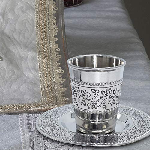 image for Ner Mitzvah Kiddush Cup and Tray - Premium Quality Stainless Steel Win