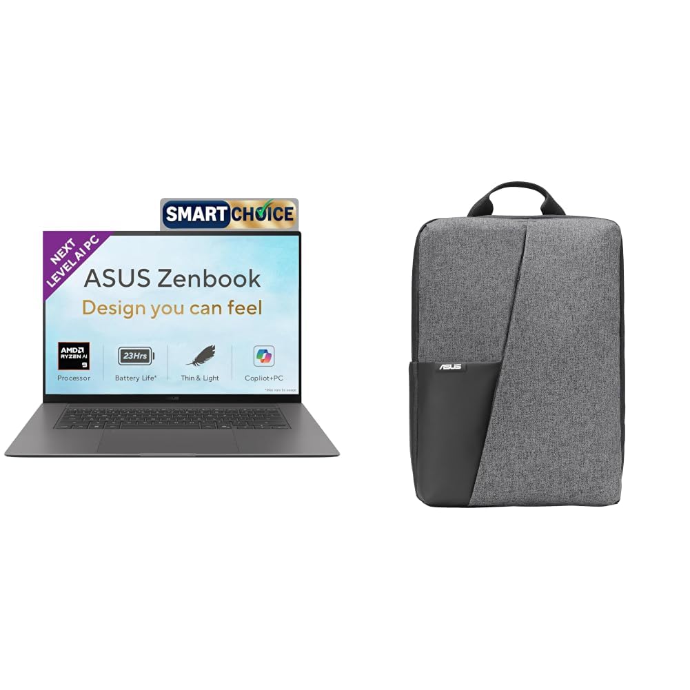 ASUS Zenbook S 16 (2026), AMD Ryzen AI 9 465, AMD Radeon iGPU, 32GB RAM, 1TB SSD, OLED, 16", (40 cm), Windows 11, M365 Basic(1 Year)* Office 2024, Antrim Gray, 1.50 kg,Co-Pilot+ PC + laptop bag-image-29