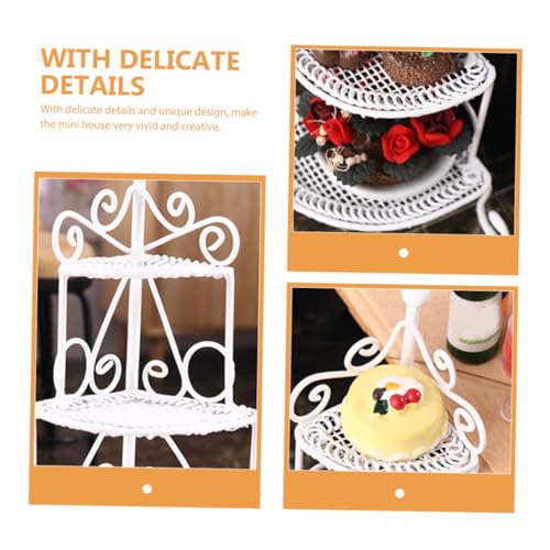 Abaodam ミニチュアハウス用アイアンアート置物架 白色ミニラック シンプルデザイン 滑らか表面 模型装飾 インテリア小物