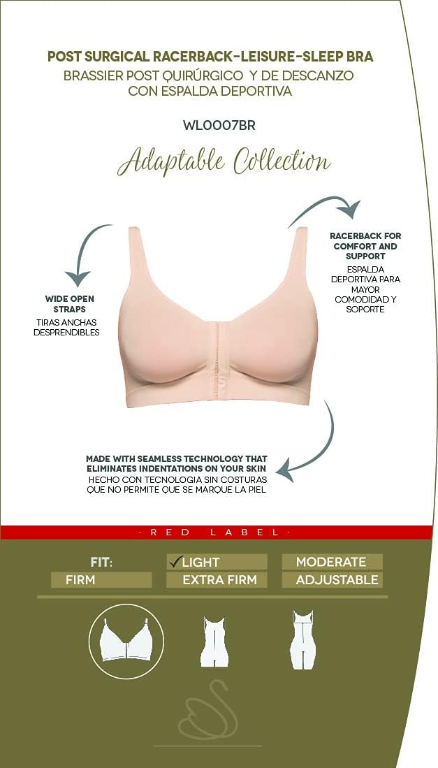 Annette Post Surgery Racerback Bra for Women – Front Closure, Seamless, and Wireless Sleep Brassiere – Gym and Sports Bra - Image 7