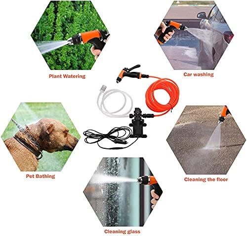 Miniatura 3 de Lavadora de coche portátil de alta presión de 12 V CC, lavadora eléctrica portátil a presión, bomba autocebante, kit de lavadora rápida para uso
