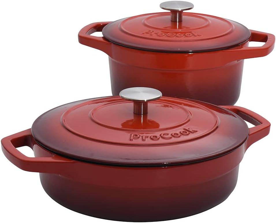 Marmite à moules 24 cm émaillé rouge - Gamm vert