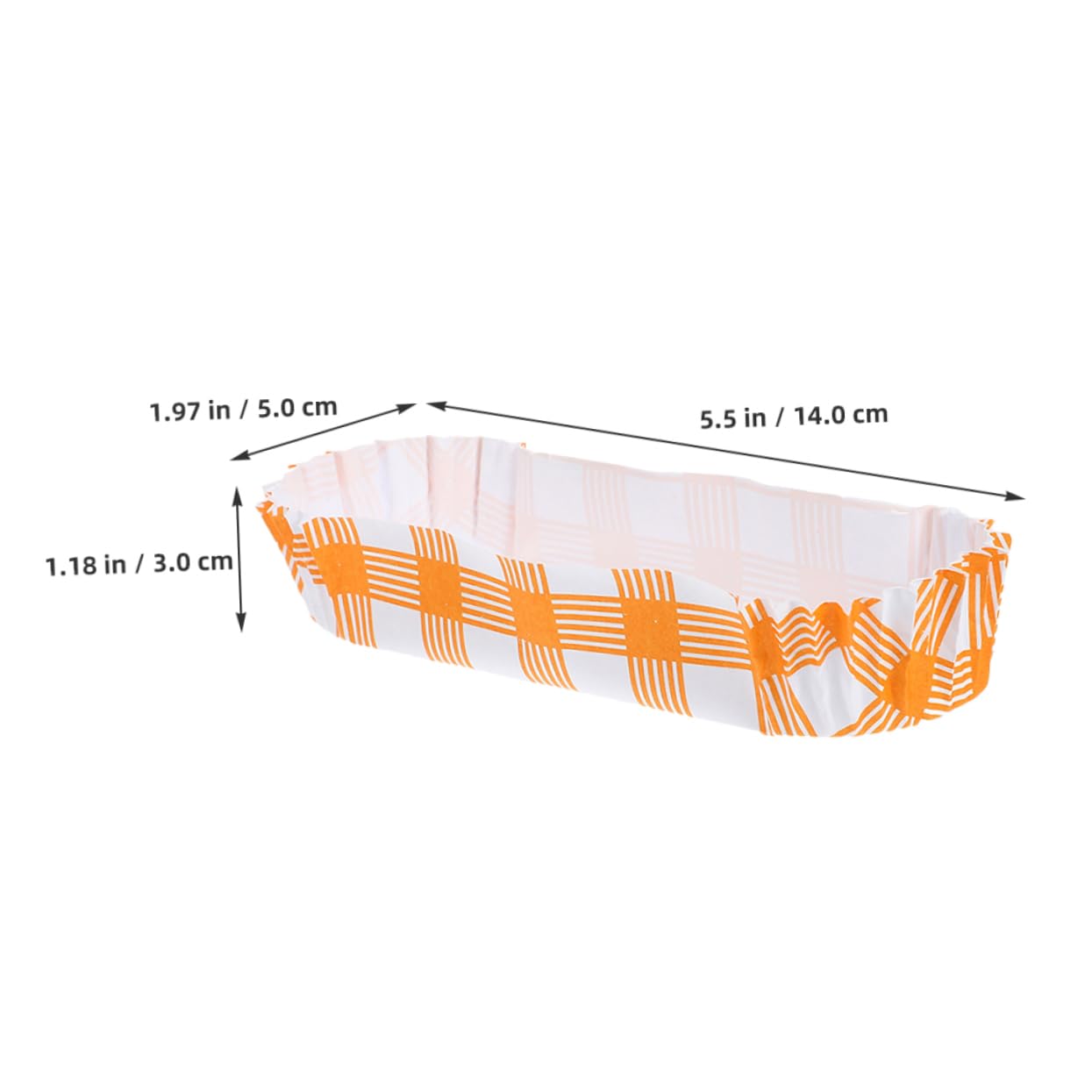 KICHOUSE 50Pcs Orange Stripe Paper Boat Bowls Grease Hot Dog Holders Creative Cake Trays for Weddings Parties and Special Occasions for Cupcake and Muffin Presentation