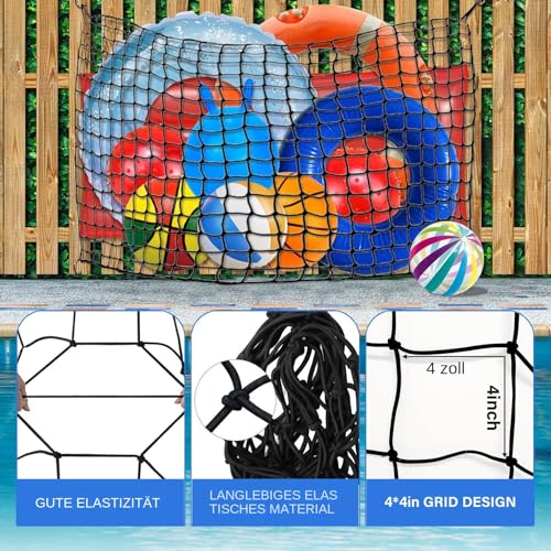 Filet de piscine élastique robuste pour ranger les accessoires de natation encombrants - 8