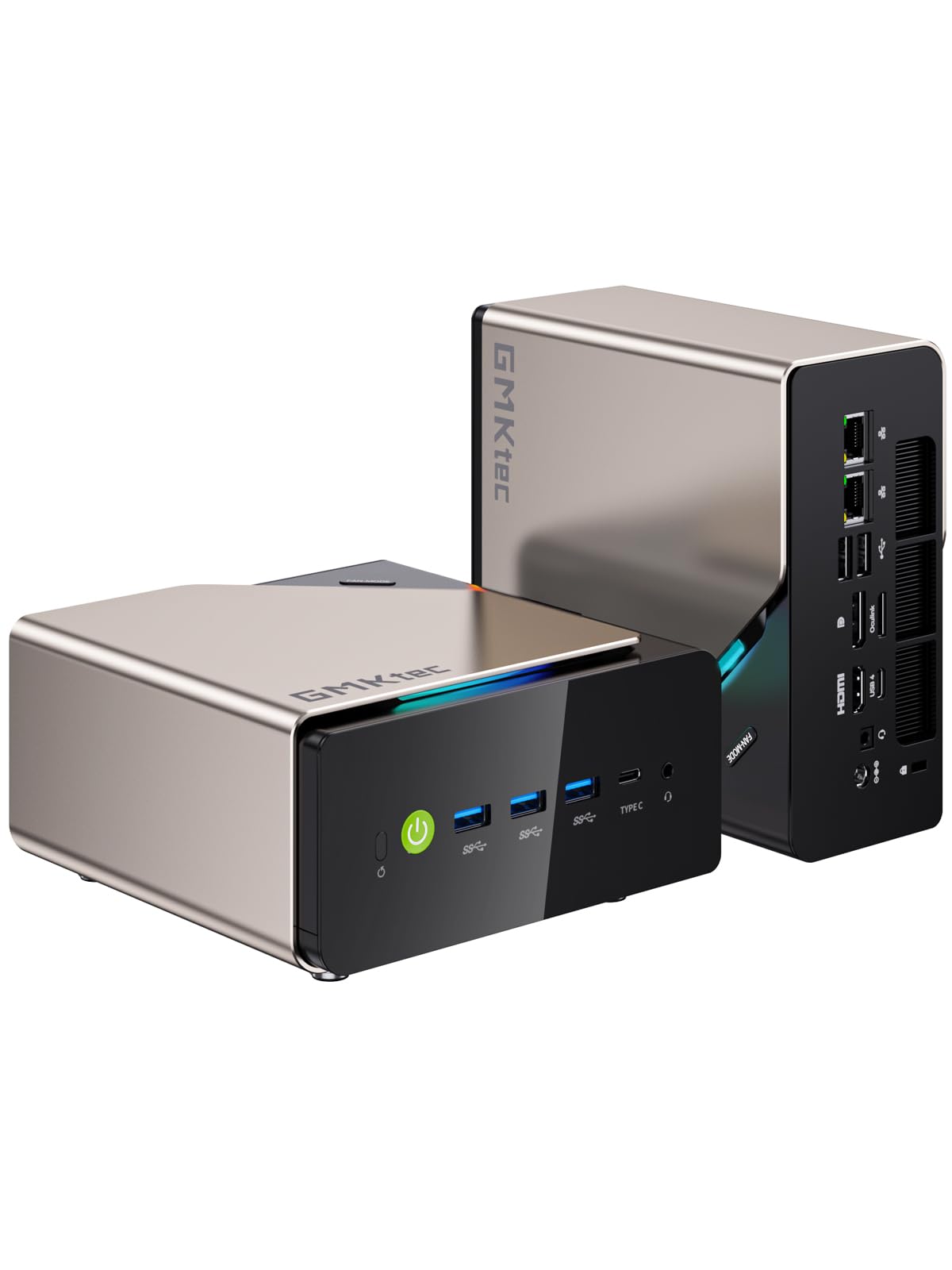 GMKtec EVO-T1 AI Mini PC Intel Ultra 9 285H, 64 GB DDR5, SSD M.2 PCIe 4.0 de 2 TB, 99 Tops, Mini Gaming PC con Oculink | Dual 2.5G LAN | USB 4.0 | Pantalla Cuádruple 8K, para el hogar y la Oficina