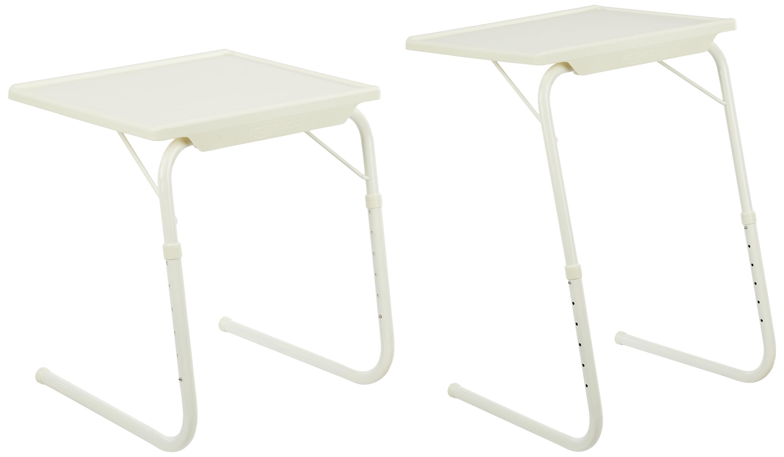 Amazon Basics Height Adjustable Laptop Table | Adjustable Table Angle | Alloy Steel | Foldable | White | 73 cm - H, 53 cm - L, 40 cm - W 3
