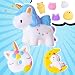 LEEHUR Jumbo Slow Rising Squishies Kawaii Unicorn Donut Moon Set Soft Squeeze Stress Anxiety Relief Novelty Sensory Toys Party Favors for Kids