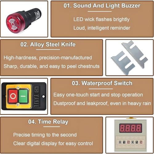 Automatic Chestnut Peeler Machine, Commercial Stainless Steel Electric Peeler, Professional 220V Chestnut Shelling Machine for Efficient Peeling