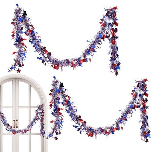 Generisch 4. Juli Lametta-Sterngirlande, 2 Stück