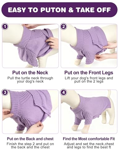 Image of Dog Sweaters for Small Medium Large Dog, Classic Turtleneck Pet Clothes Warm Thermal Doggy Winter Coat, Thick Double Knitting Collar Pullover Cold Weather Puppy Jacket for Indoor & Outdoor Wear