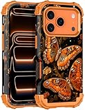 LONTECT for iPhone 17 Pro Case 3 in 1 Shockproof Heavy Duty Rugged Hard PC+Soft Silicone Full Body Protective Cover Girls Women Case for Apple iPhone 17 Pro 2025, Sundial Yellow