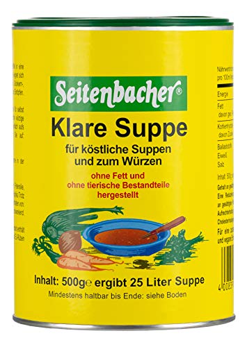 Seitenbacher Klare Suppe I Gemüsebrühe I der Allrounder I ohne Fett I ergiebig I vegan I glutenfrei I lactosefrei I 2er Pack (2x 500 g)