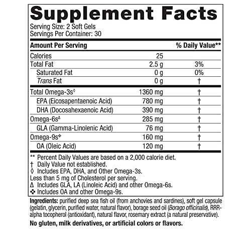 Nordic Naturals Complete Omega Xtra, Lemon - 60 Soft Gels - 1360 mg Omega-3 + 76 mg GLA - Healthy Skin, Joints & Cognition - Non-GMO - 30 Servings - Image 3