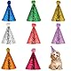 8 Stück Partyhüte Geburtstag Set,Haustier Geburtstagshut,Bunte Party Hüte Party Kegel Hüte,Glitzer Partyhüte zum Geburtstag,Katzen Geburtstags Mütze,Hunde Geburtstagsmütze,für GeburtstagDeko Foto Prop