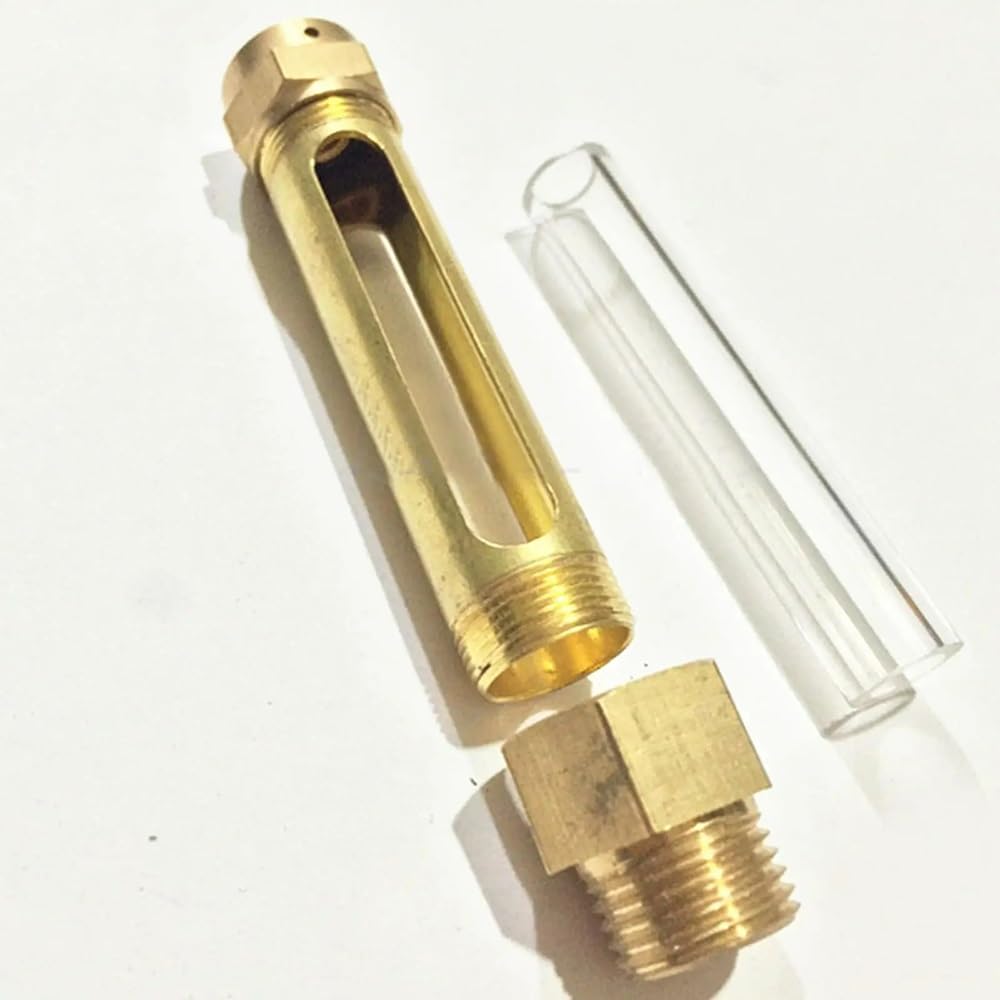 Indicatore Di Livello Dell'olio, Lunghezza 80/100/150/200mm M10 M12 M16 1/4" 3/8" 1/2" BSP Dispositivi Di Lubrificazione Indicatore Di Livello Dell'olio In Ottone Vetro Di Ispezione For Vaschetta For