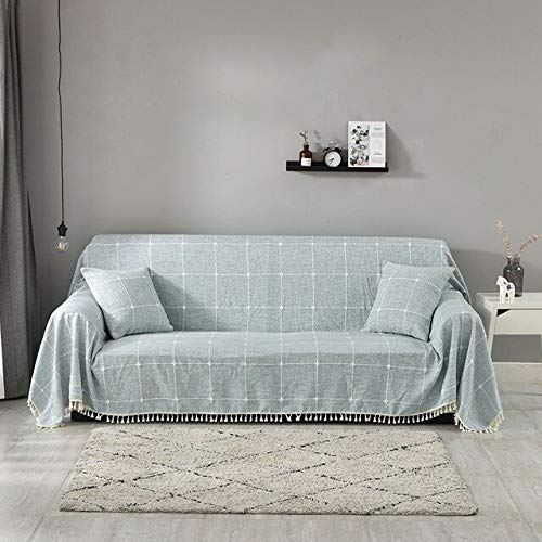 RAQ Sofa Cover 1/2/3/4 Seats Lattice Sofa Towel All-inclusive Dust Cover Couch Home Decoration 200x360cm 1Piece HY-lan hui da ge