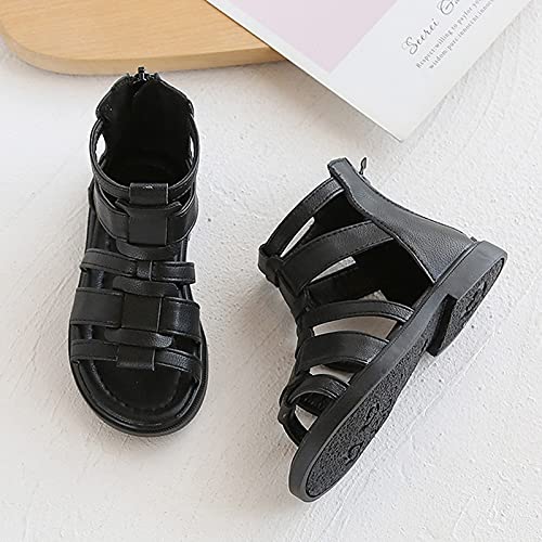 Kids/Children/Little Girls Sandals Open Toe Anti Slip Shoes High Top Outdoor Sandals Summer (Black, 9.5 Little Kid)3