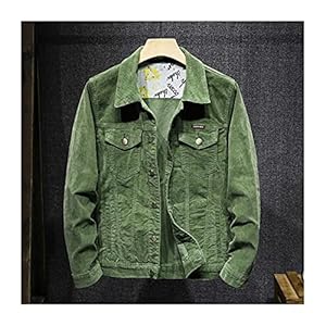 Losse Spijkerjas Voor Heren – Effen Kleur Corduroy Herfst Jeanjas, Retro-Tooling Cowboytop Met Lange Mouwen, Button-Up…