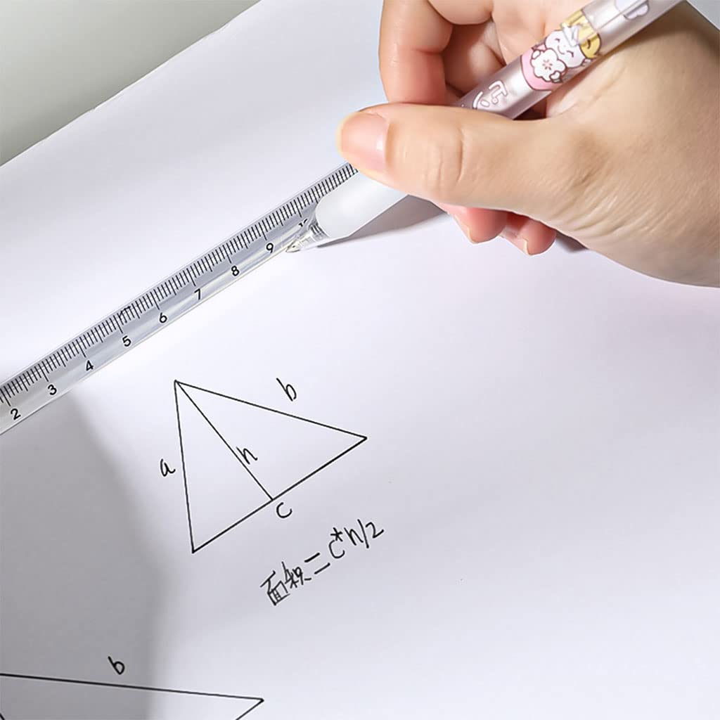Borsa trasparente righello, righello dritto, in plastica, strumento di misurazione portatile, per cucire tessuto, lavorazione del legno, disegno 15 cm 20 cm, righello triangolare Zimmermann da 6
