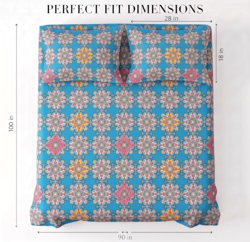 Image of VAS COLLECTIONS 240 TC Cotton Double Bedsheet with 2 Pillow Covers, Ultra Soft & Breathable Bed Sheet Set, Skin Friendly, Fade Resistant, Easy Care Bedding, 90 x 100 Inches - Powder Blue