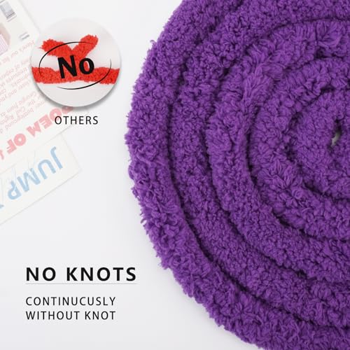 Chunky Yarn for Hand Knitting, Chunky Chenille Blanket Yarn for Crocheting, Bulky Soft Fluffy Chenille for Blanket Project, 8 Pack of 8oz/25yds, Purple