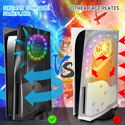 SIKEMAY Acessórios PS5 Placas PlayStation 5 com fita de luz LED RGB, capa de console placas laterais
