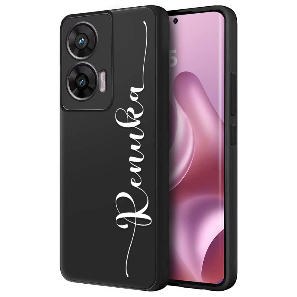 Image of Fashionury Back Cover Case for Motorola G96 5G / Motorola Edge 50 Fusion /Motorola G85 5G | Matte Soft Silicon Flexible | Camera Bump Protection | Custom Name Back Case Cover