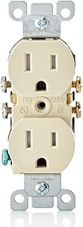 Leviton 15 Amp 125 Volt Tamper Resistant Duplex Receptacle, 10 Pack, T5320-IMP, Ivory