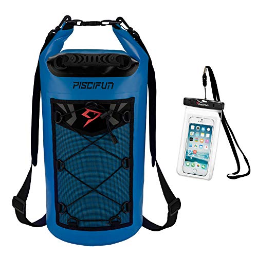 Piscifun Waterproof Dry Bag Backpack 20L Floating Dry Backpack with Waterproof Phone Case